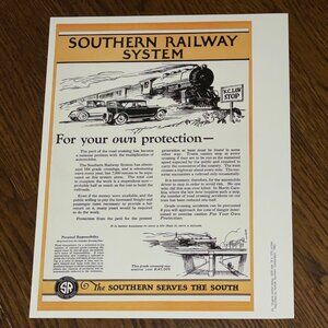 Southern Railway System Vintage Safety Poster Reproduction 8.5x11 – Railroad Art